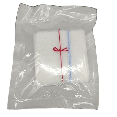 32 άσπρη 10cmx20cm πατσαβούρα γάζας βαμβακιού πτυχών με την ανιχνεύσιμη ακτίνα X για τη χειρουργική χρήση